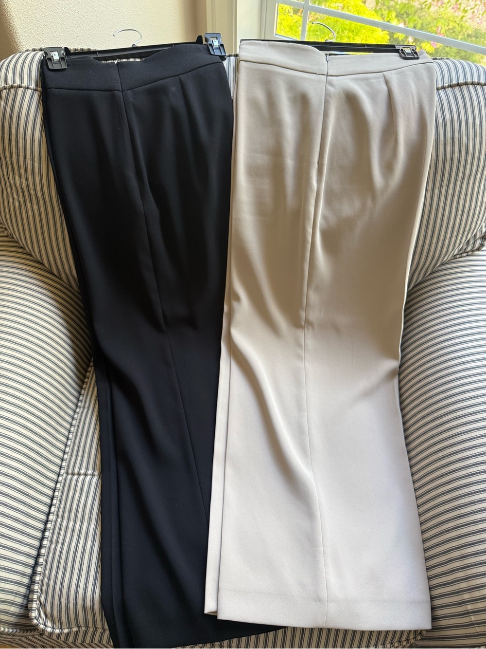 Zara Wide-Leg Trousers Duo in Black and Light Cream